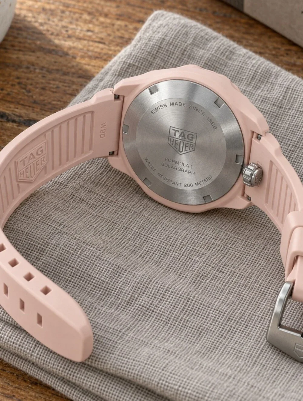 Tag Heuer Formula 1 Pink Ceramic-Look Solar Watch with Rose Accent